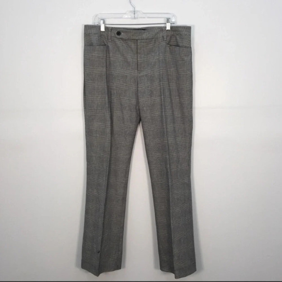 EUC Lauren by Ralph Lauren black & white houndstooth boot cut pants sz 14 - Picture 1 of 4